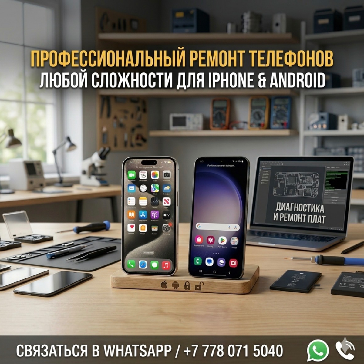 Ремонт Телефонов + Гарантия | Ремонт телефонов / гаджетов | Уральск | Галерея объявления (SEO) | 1