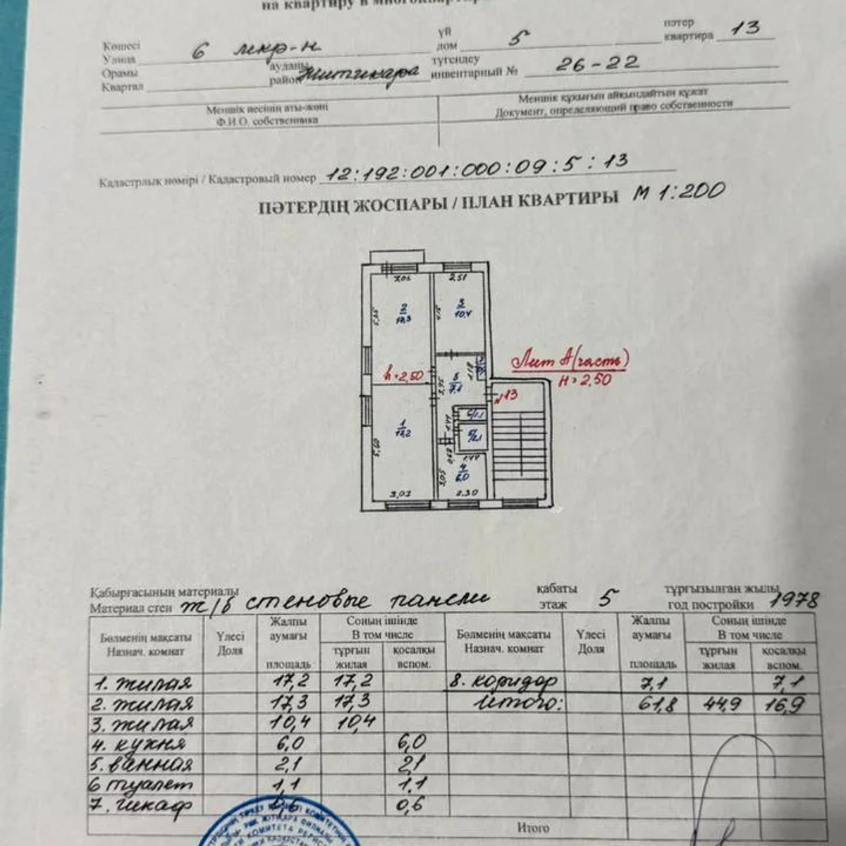 ПРОДАМ КВАРТИРУ В ГОРОДЕ ЖИТИКАРА | Продам квартиру | Житикара | Галерея объявления (SEO) | 1
