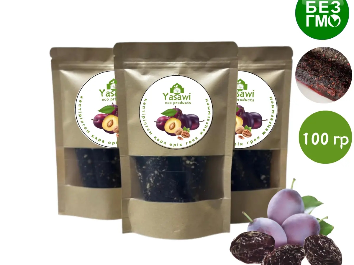 Сухофрукты, Пастила из чёрного абрикоса с грецким орехом,Yasawiecoproducts | Овощи, фрукты | Туркестан | Галерея объявления (SEO) | 2