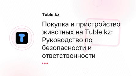 Покупка и пристройство животных на Tuble.kz: Руководство по безопасности и ответственности