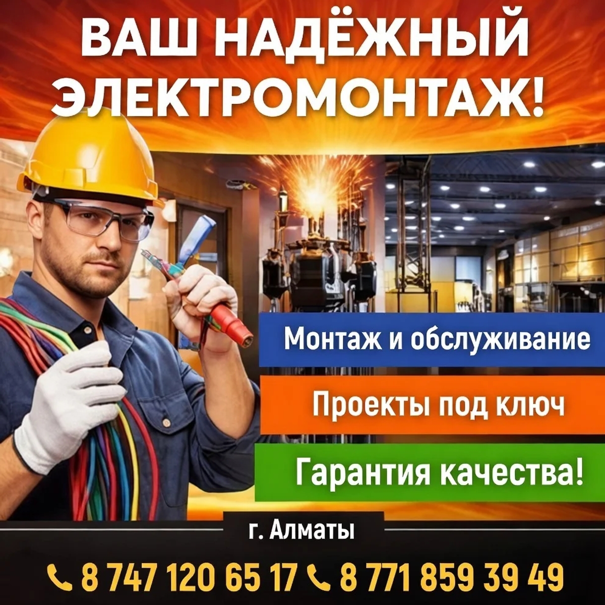 ЭЛЕКТРОМОНТАЖНЫЕ РАБОТЫ ЛЮБОЙ СЛОЖНОСТИ В АЛМАТЫ | Электрика | Алматы | Галерея объявления (SEO) | 1