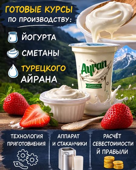 Готовый бизнес под ключ: производство йогурта, сметаны и турецкого айрана! | Готовые фирмы | Алматы | 2