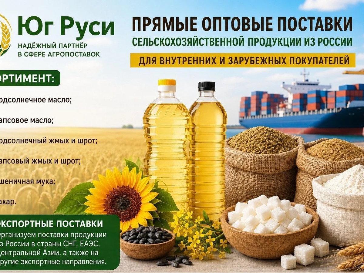 Сельхозпродукция оптом из России - масла, шрот, мука, сахар на экспорт | Бакалея | Астана | Галерея объявления (SEO) | 2