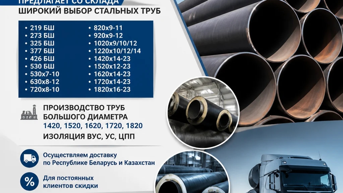 Трубы стальные, ЭСВ, БЕСШОВНЫЕ 159 219 273 325 377 426 530 630 720 820 1020 1220 1420 | Другое сырье и материалы | Астана | Галерея объявления (SEO) | 3