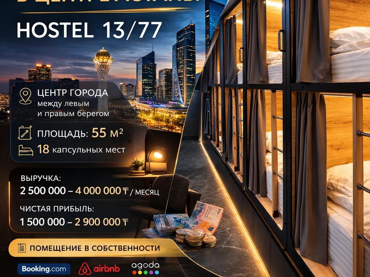 Прибыльный хостел в центре Астаны | HOSTEL 13/77 | Другие виды бизнеса | Астана | Галерея объявления (SEO) | 2