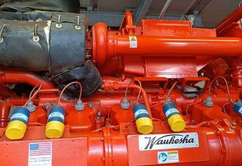 Waukesha Natural Gas Generator Set 480kWPhoto of dual-fuel Waukesha VGF36GLD gas engine, for biogas and natural gas operations - gas generators for sale used