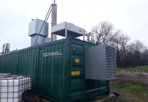 nullPhoto of the outside of a Schnell CHP Biogas Container 160kW - used gas generator for sale