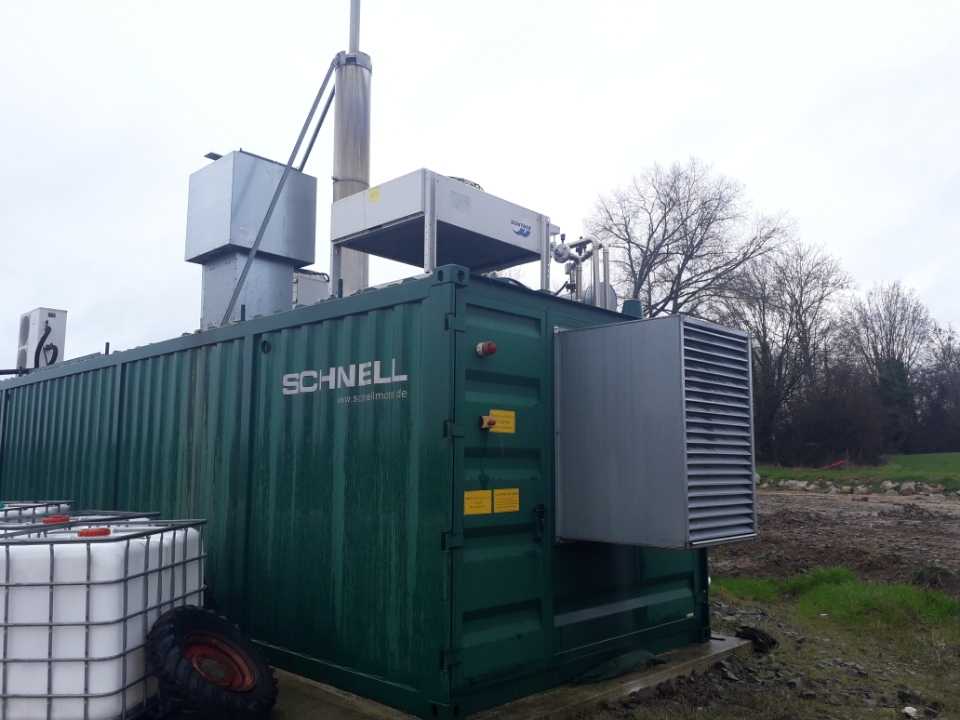 nullPhoto of the outside of a Schnell CHP Biogas Container 160kW - used gas generator for sale