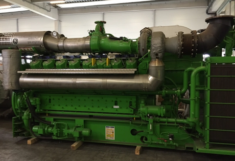 nullImage of JENBACHER JMS 616 GS-N.L Natural Gas Generator Set showing engine and alternator - used gas generator for sale