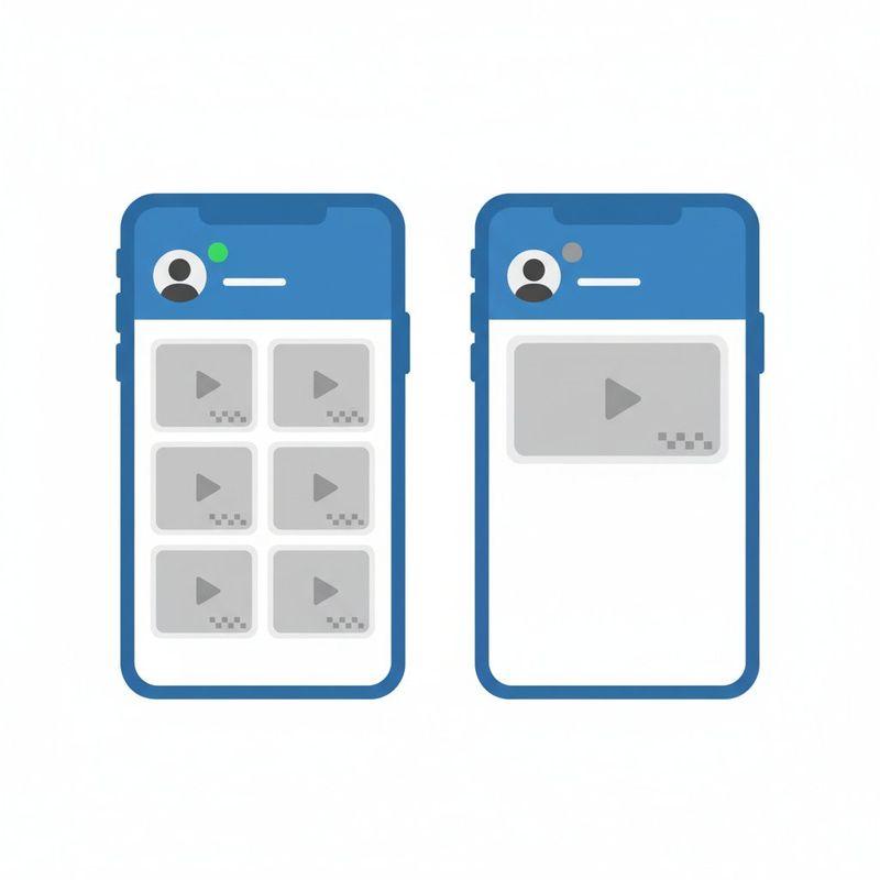 Two smartphone screens comparing an active business social media profile with recent videos against a stale empty profile