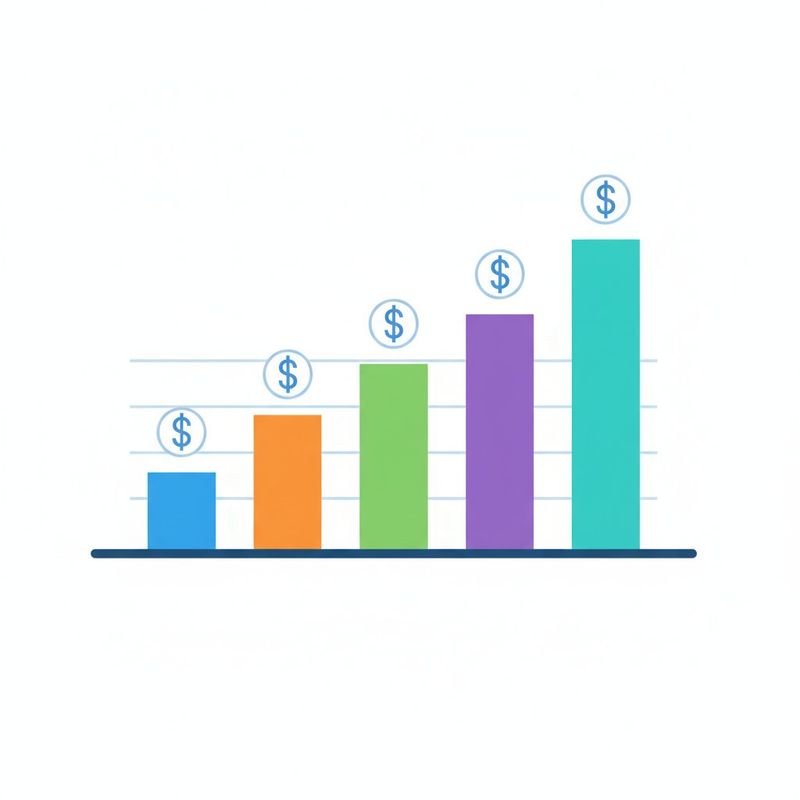 Bar chart comparing monthly pricing across five AI video tools from lowest to highest cost