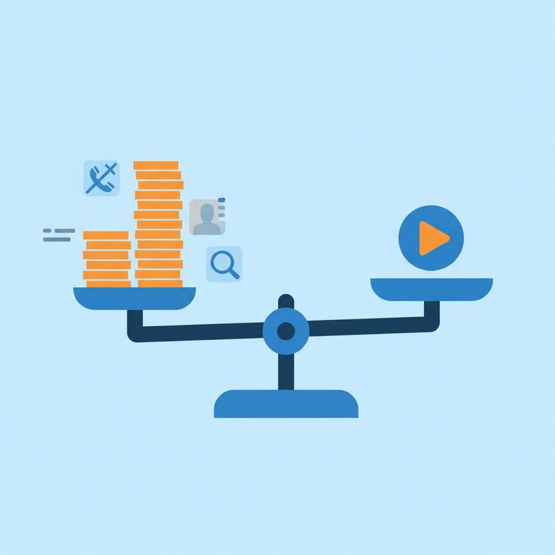Balance scale showing the hidden cost of not posting video outweighing the small investment of AI video production