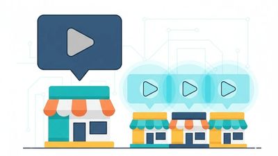 Illustration showing small businesses missing out on video marketing while competitors post actively