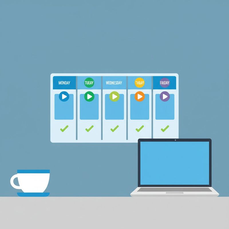 Weekly content calendar showing five business videos planned across Monday to Friday