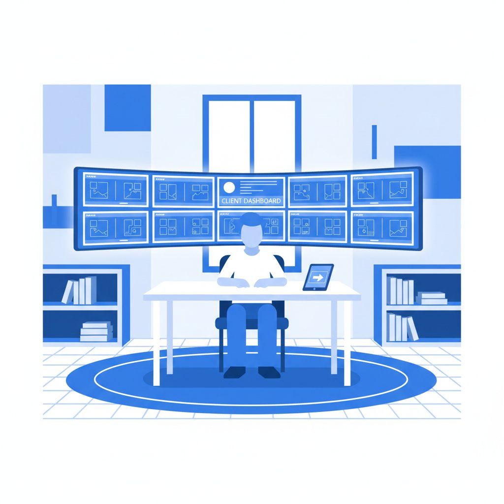Small agency managing video output for ten clients from a single dashboard using AI video tools