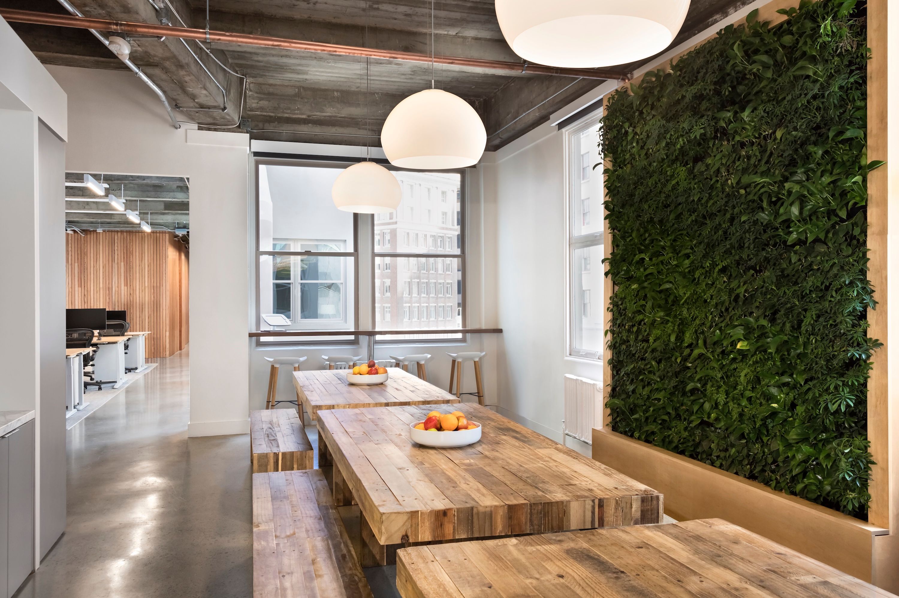 Centric General Contractors Construction and Build California Plaid Dining Hall Tables