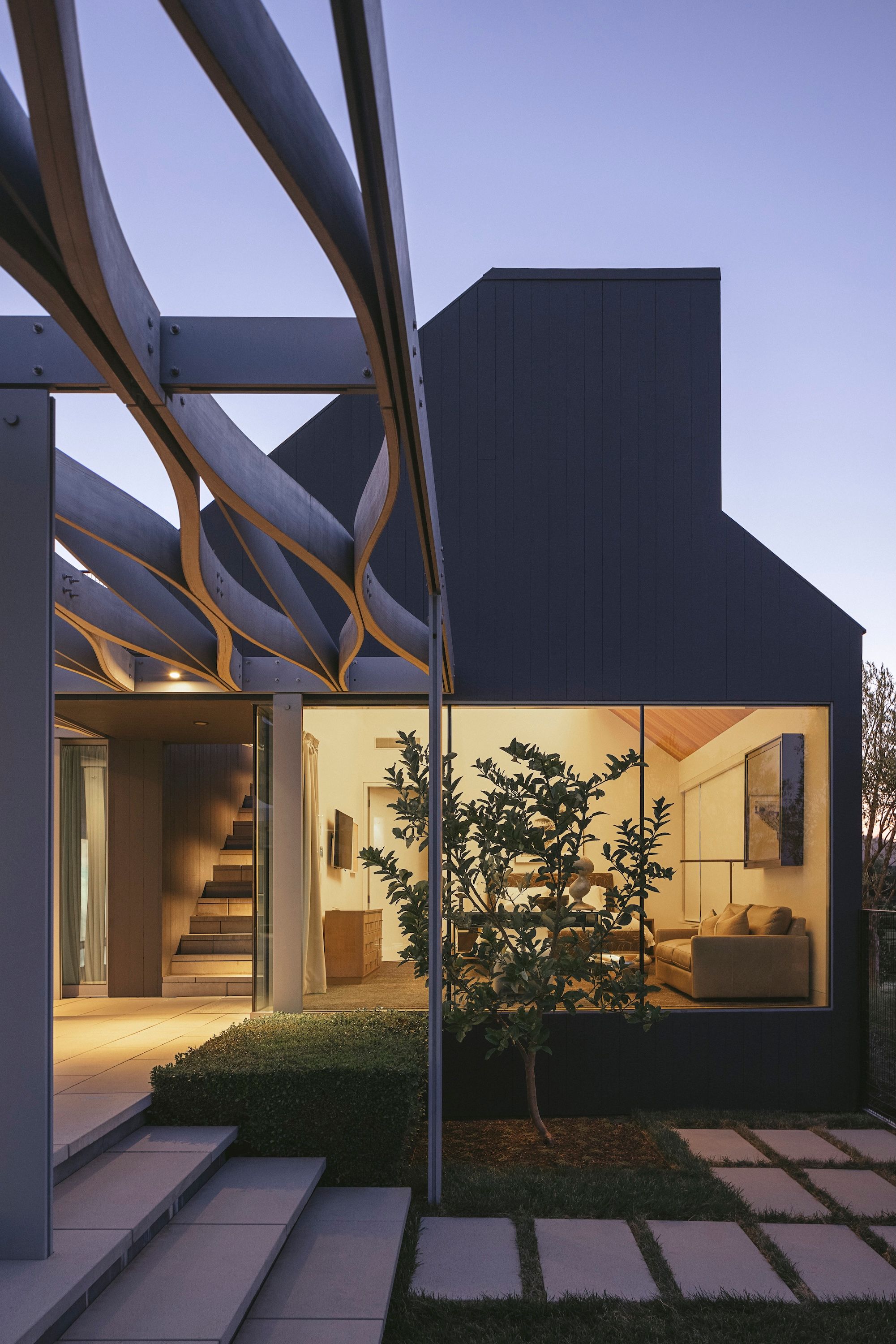 Centric General Contractors Construction and Build California Bella Oaks Exterior Nightime