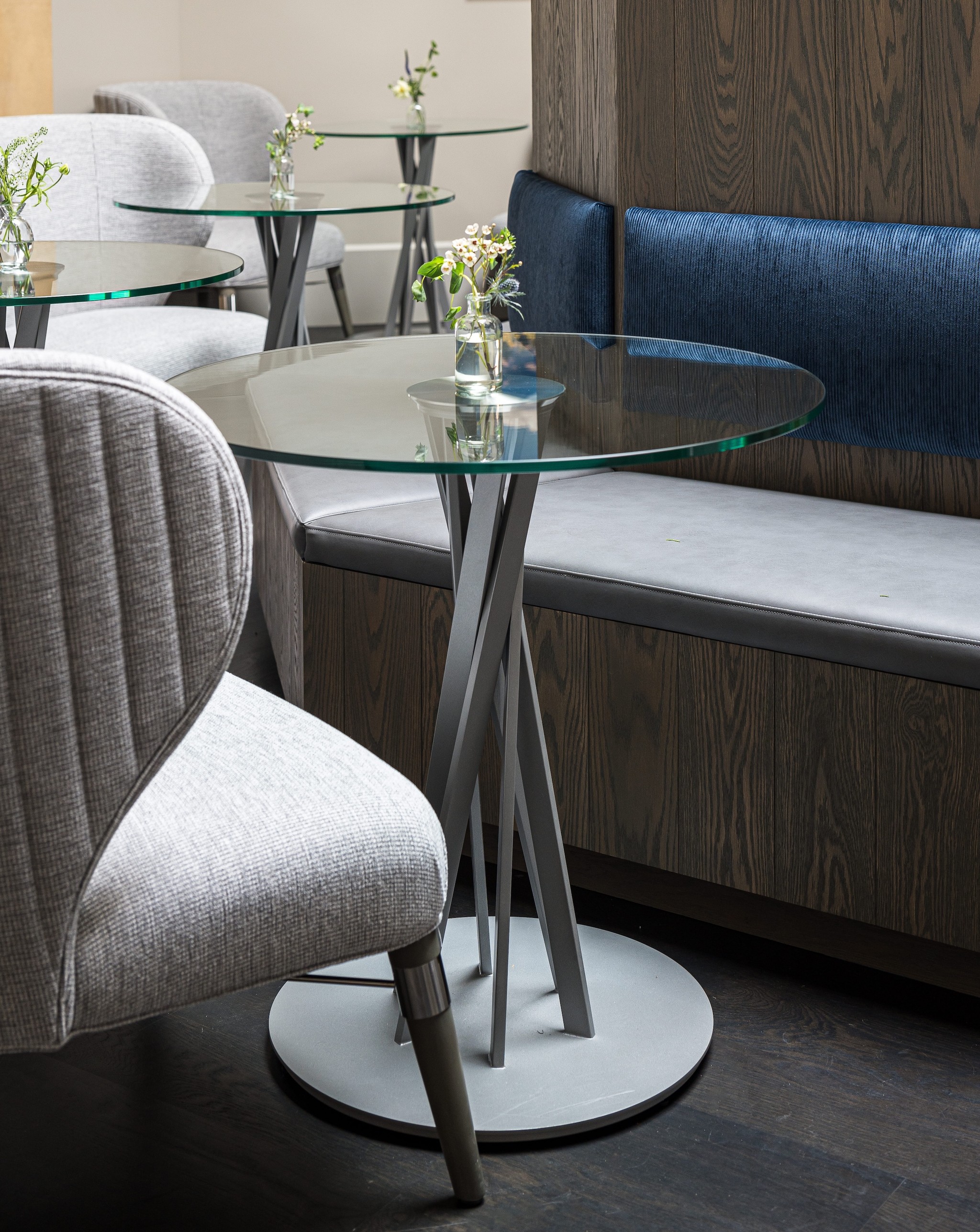 Centric General Contractors Construction and Build California Sterling Vineyards Glass Tableseating Detail