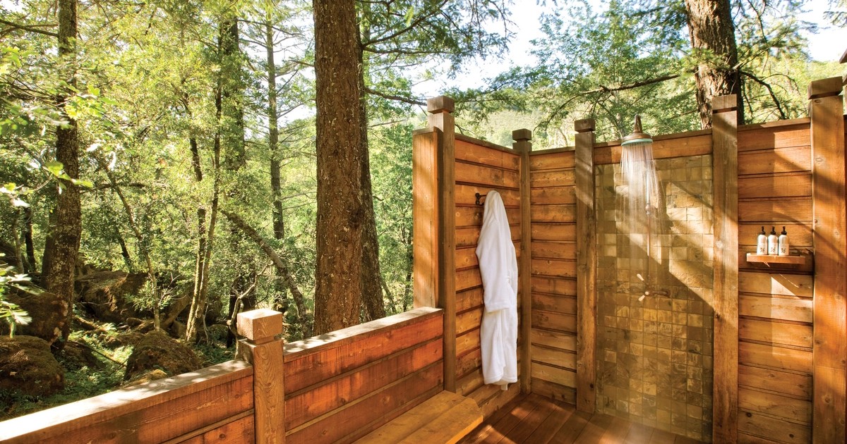 Centric General Contractors Construction and Build California Calistoga Ranch Exterior Outdoor Shower