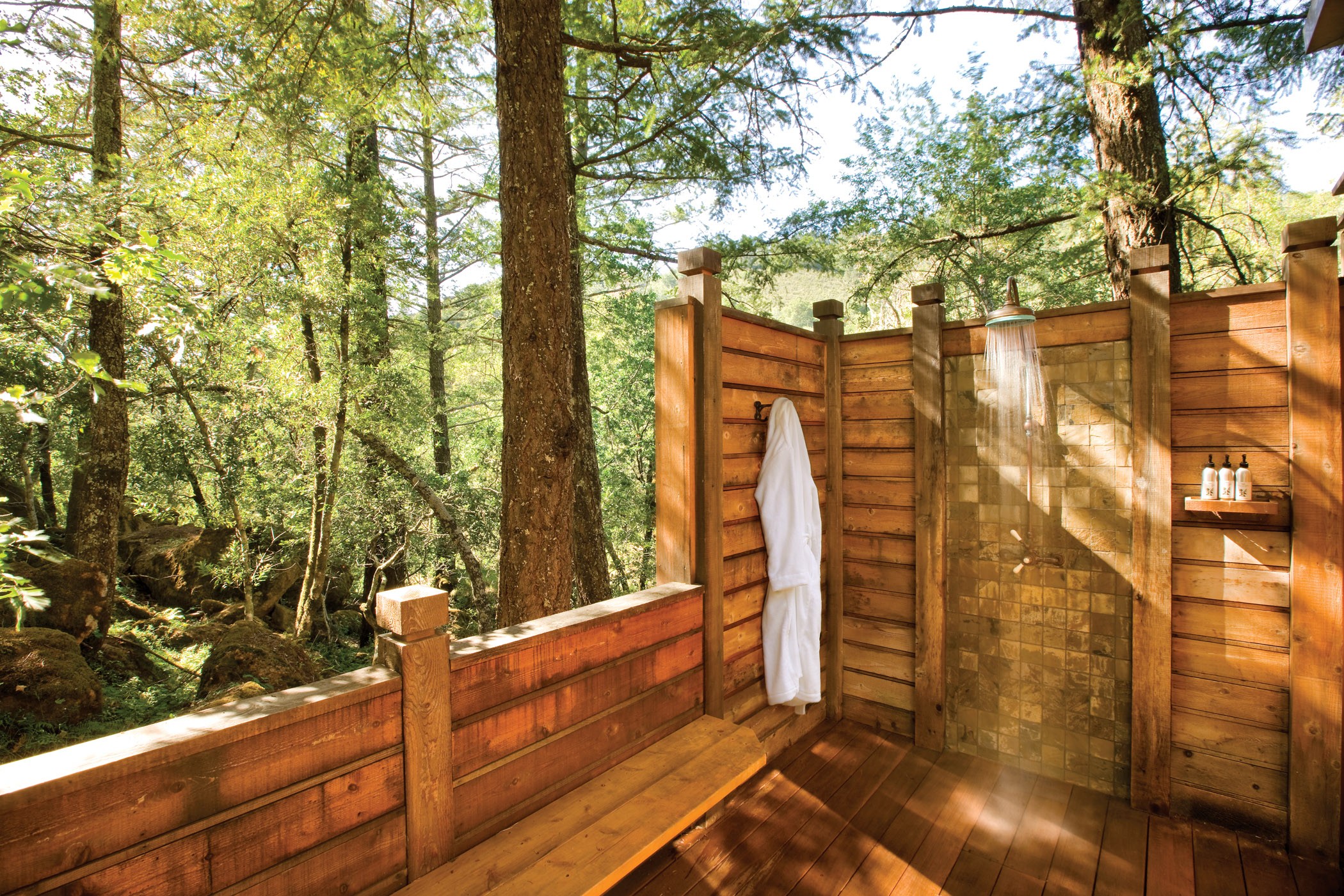Centric General Contractors Construction and Build California Calistoga Ranch Exterior Outdoor Shower