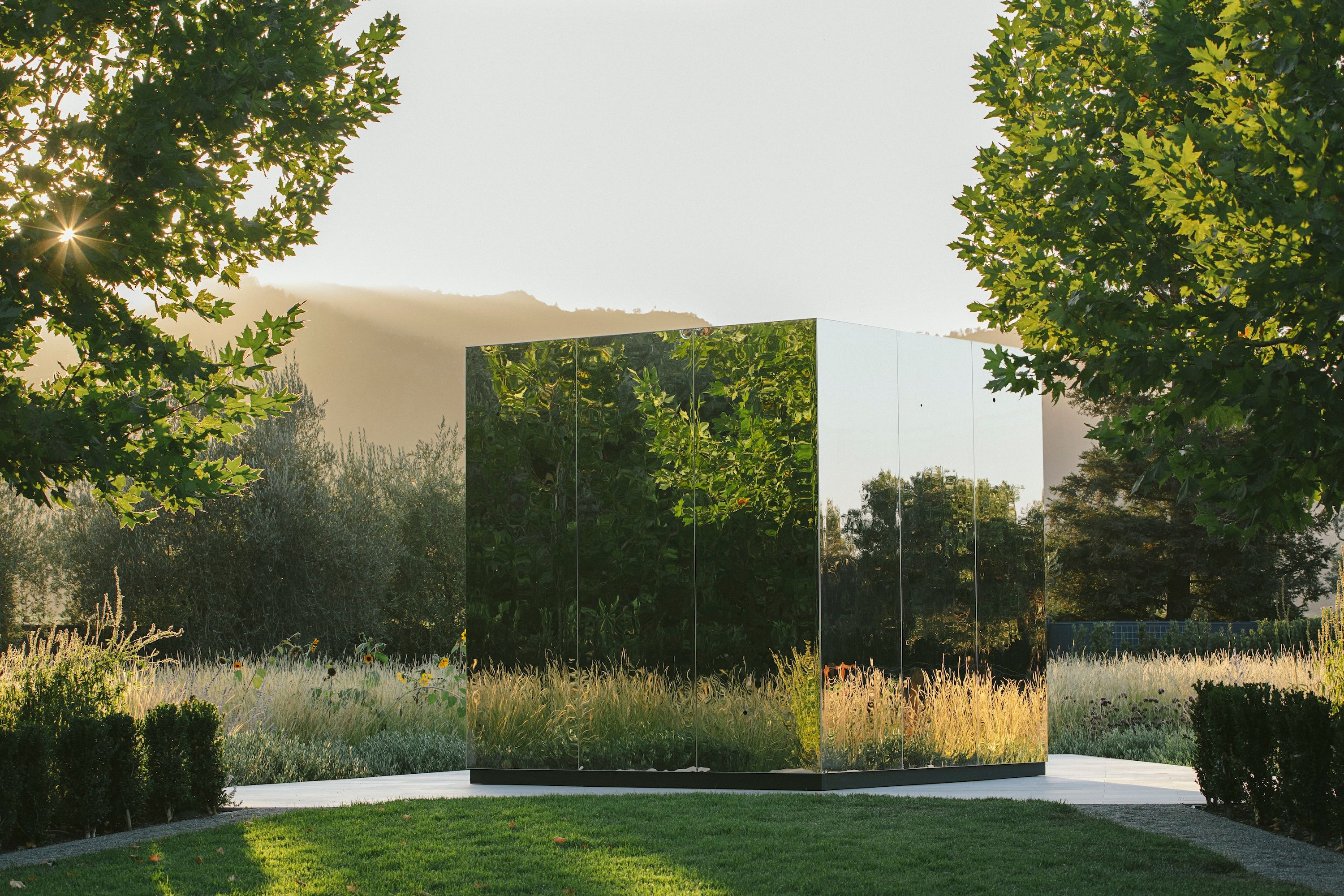 Centric General Contractors Construction and Build California Bella Oaks Garden Art Installation Cube
