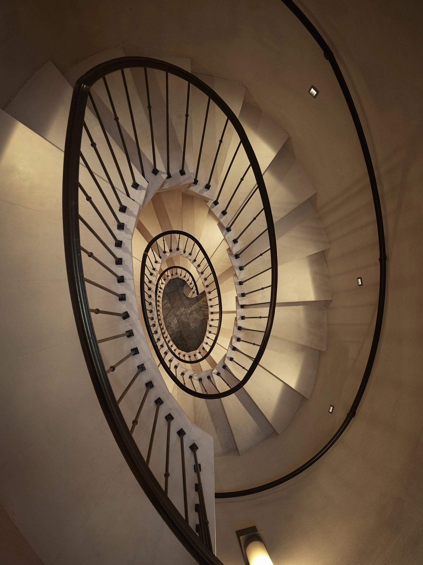 Centric Building California Soda Canyon Spiral Staircase Aerial View Iron Railing