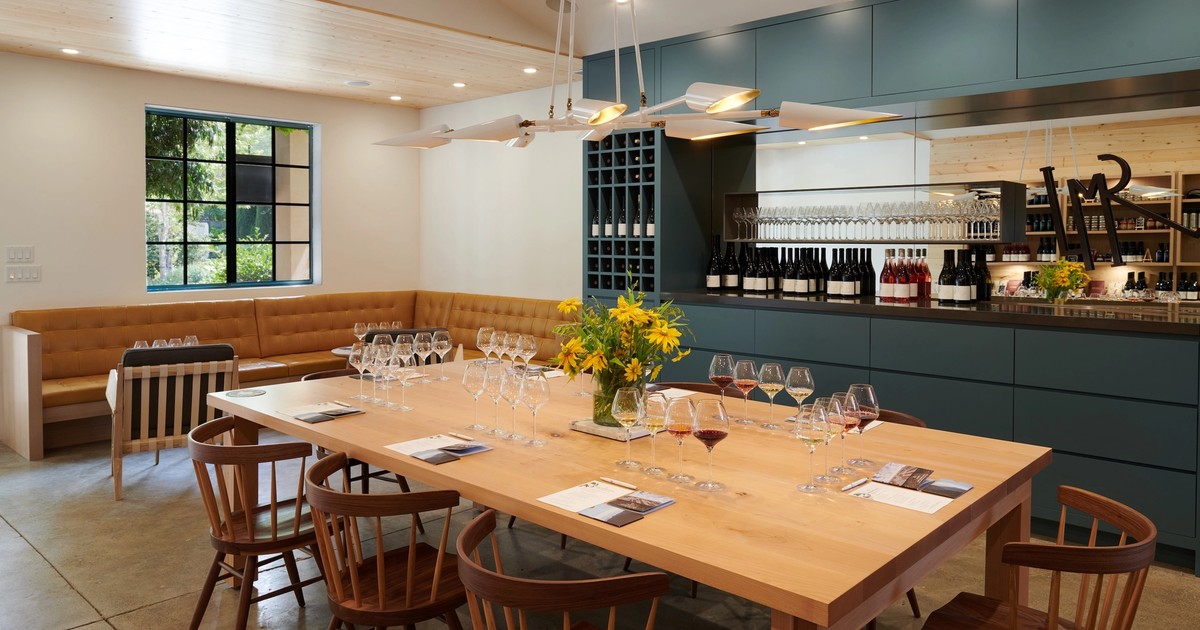 Centric General Contractors Construction and Build California LMR Tasting Room Interior Large Table Windowview