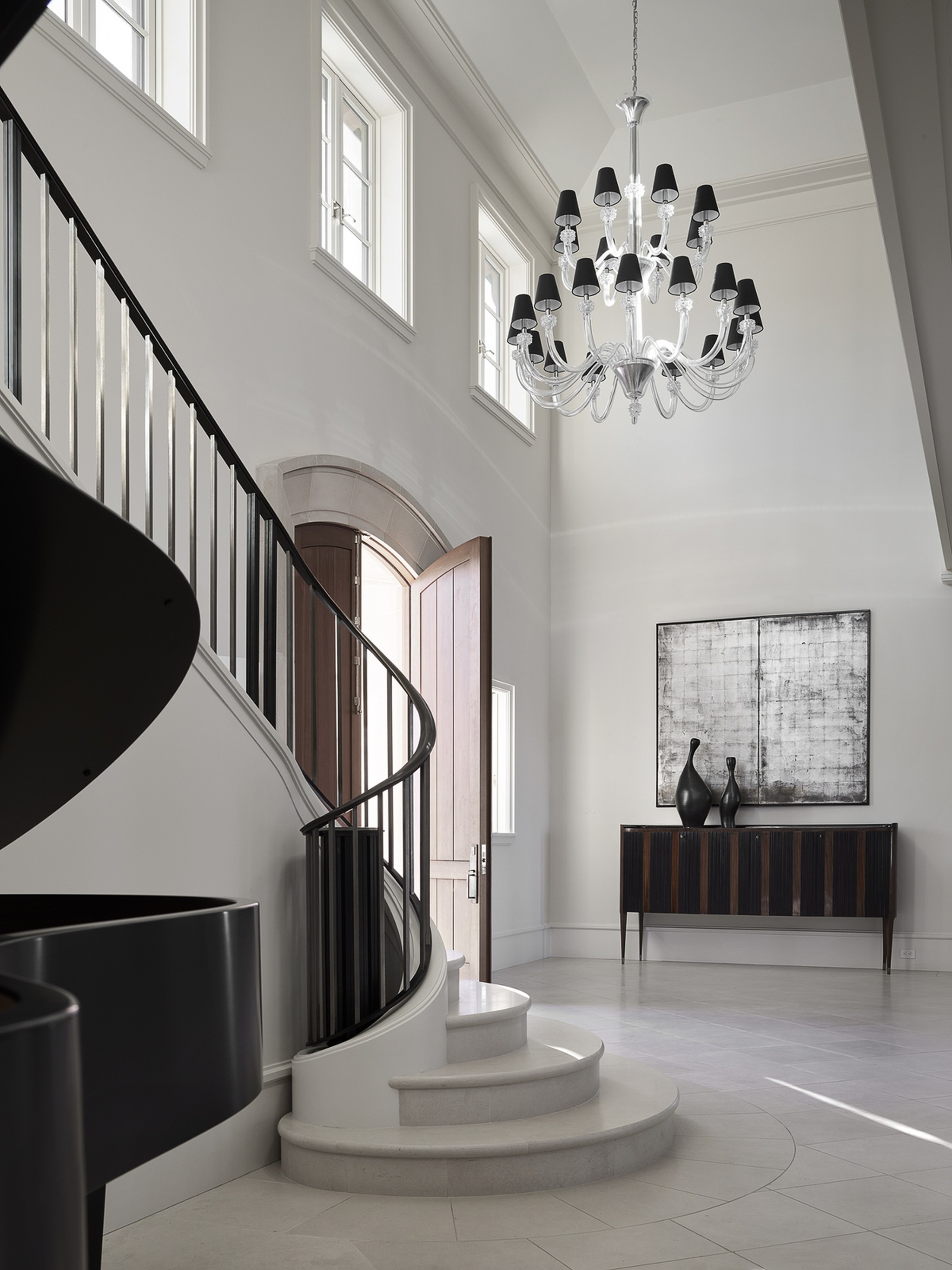 Centric Building California Soda Canyon Grand Foyer Spiral Staircase Chandelier