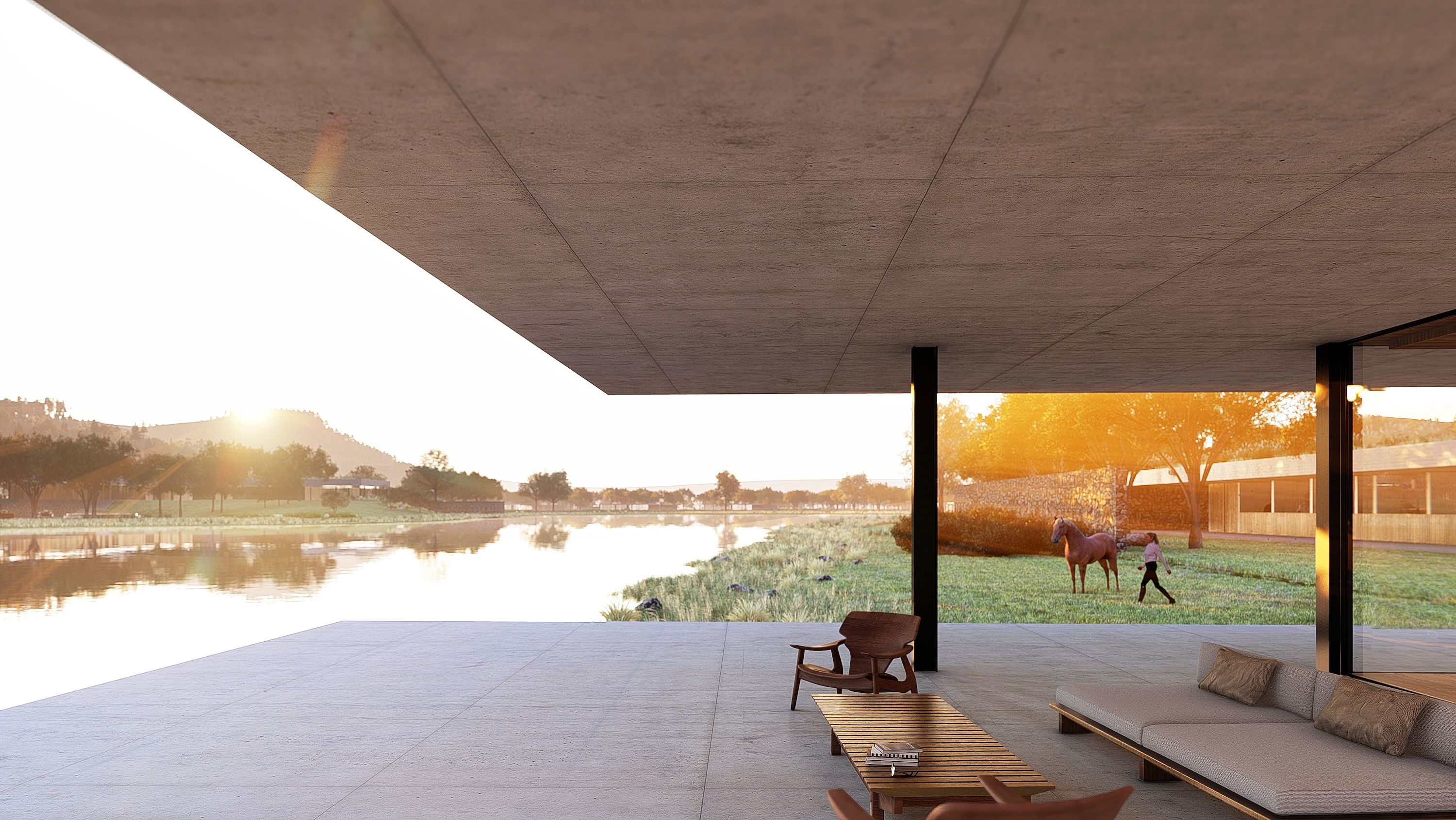 Centric General Contractors Construction and Build California Polo Center Covered Outdoor Lounge
