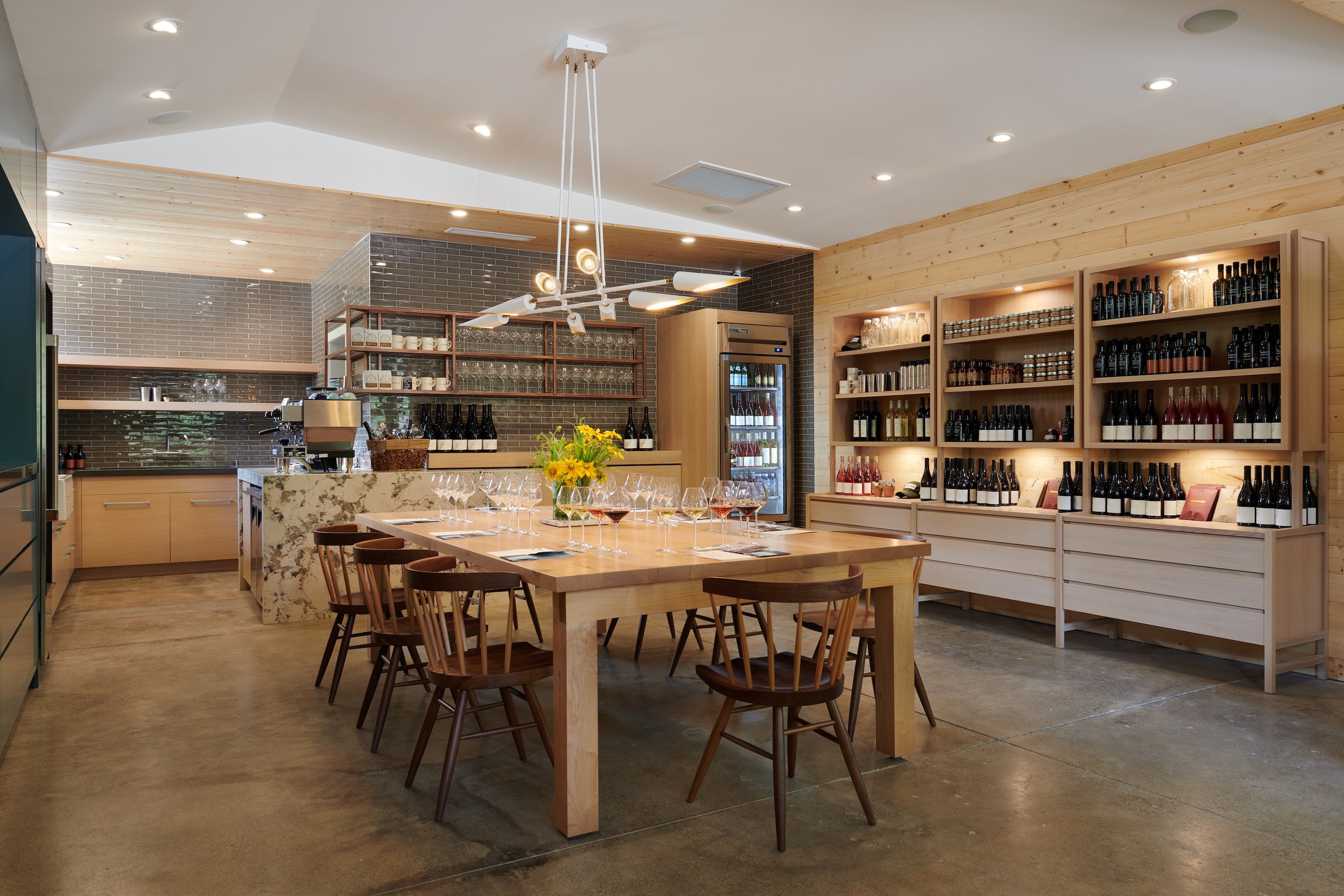 Centric General Contractors Construction and Build California LMR Tasting Room Interior Large Table