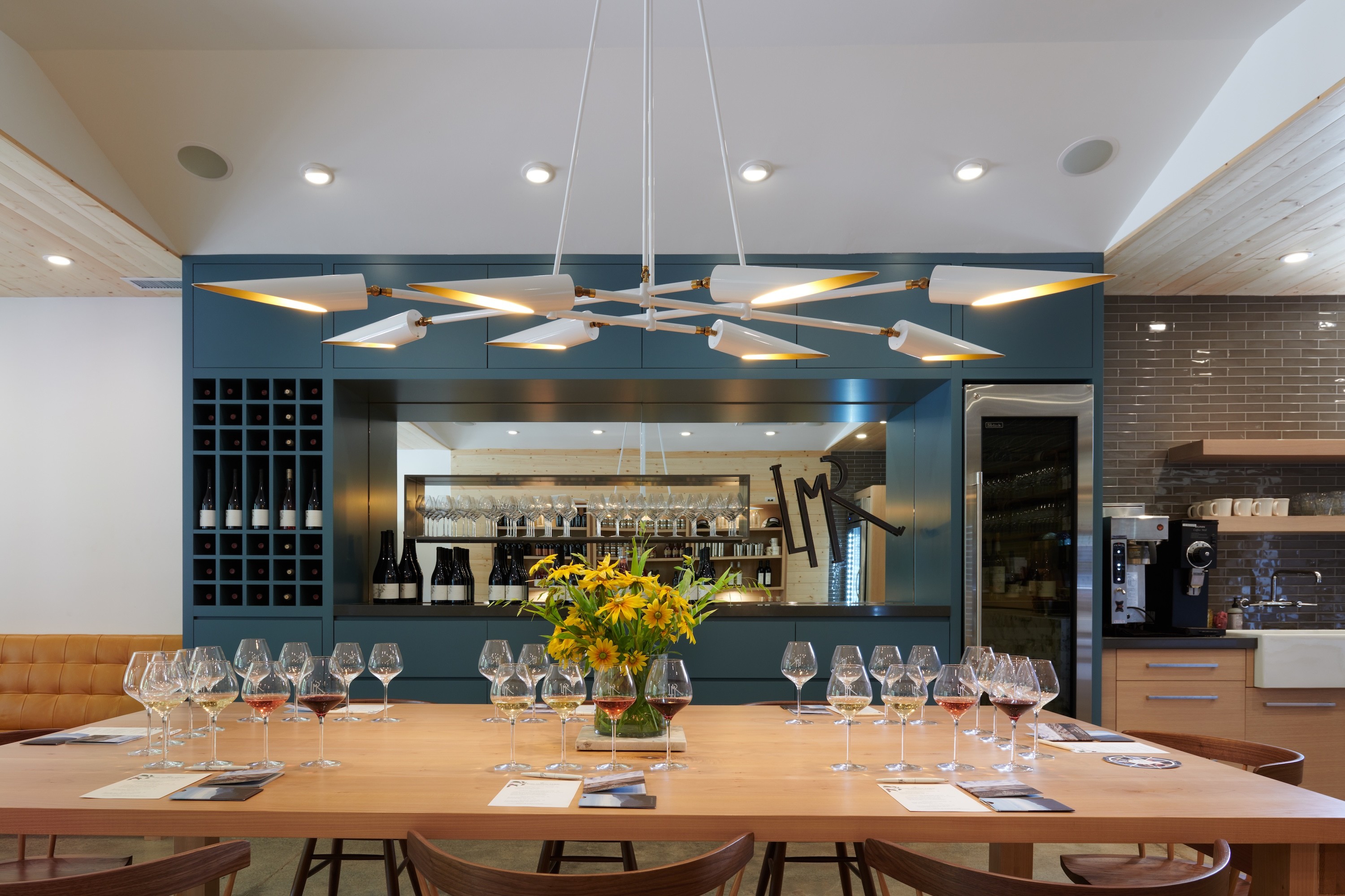 Centric General Contractors Construction and Build California LMR Tasting Room Interior Large Table Barview