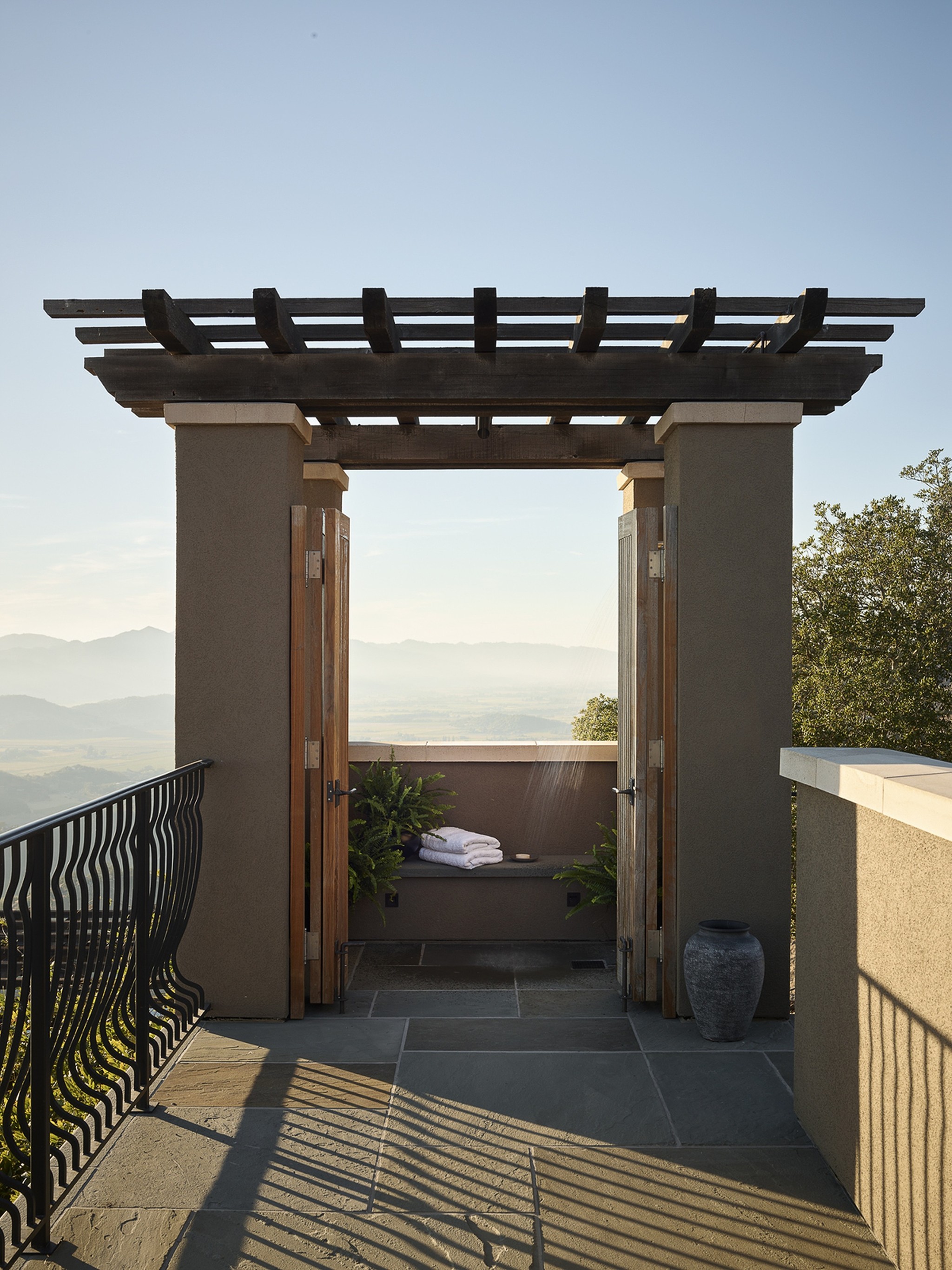 Centric Building California Soda Canyon Outdoor Terrace Pergola Mountain Valley Views