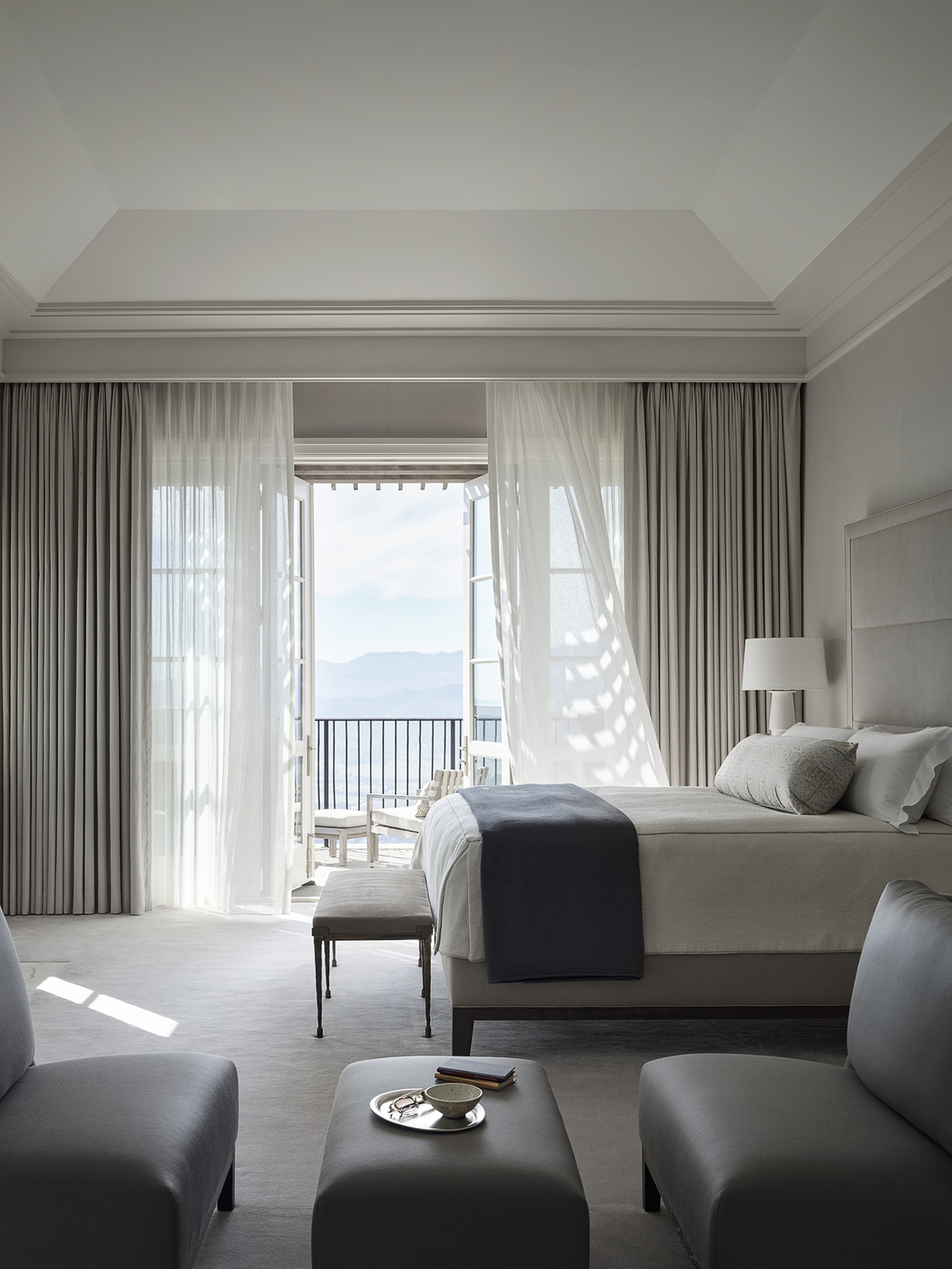Centric Building California Soda Canyon Primary Bedroom Mountain View Balcony Doors