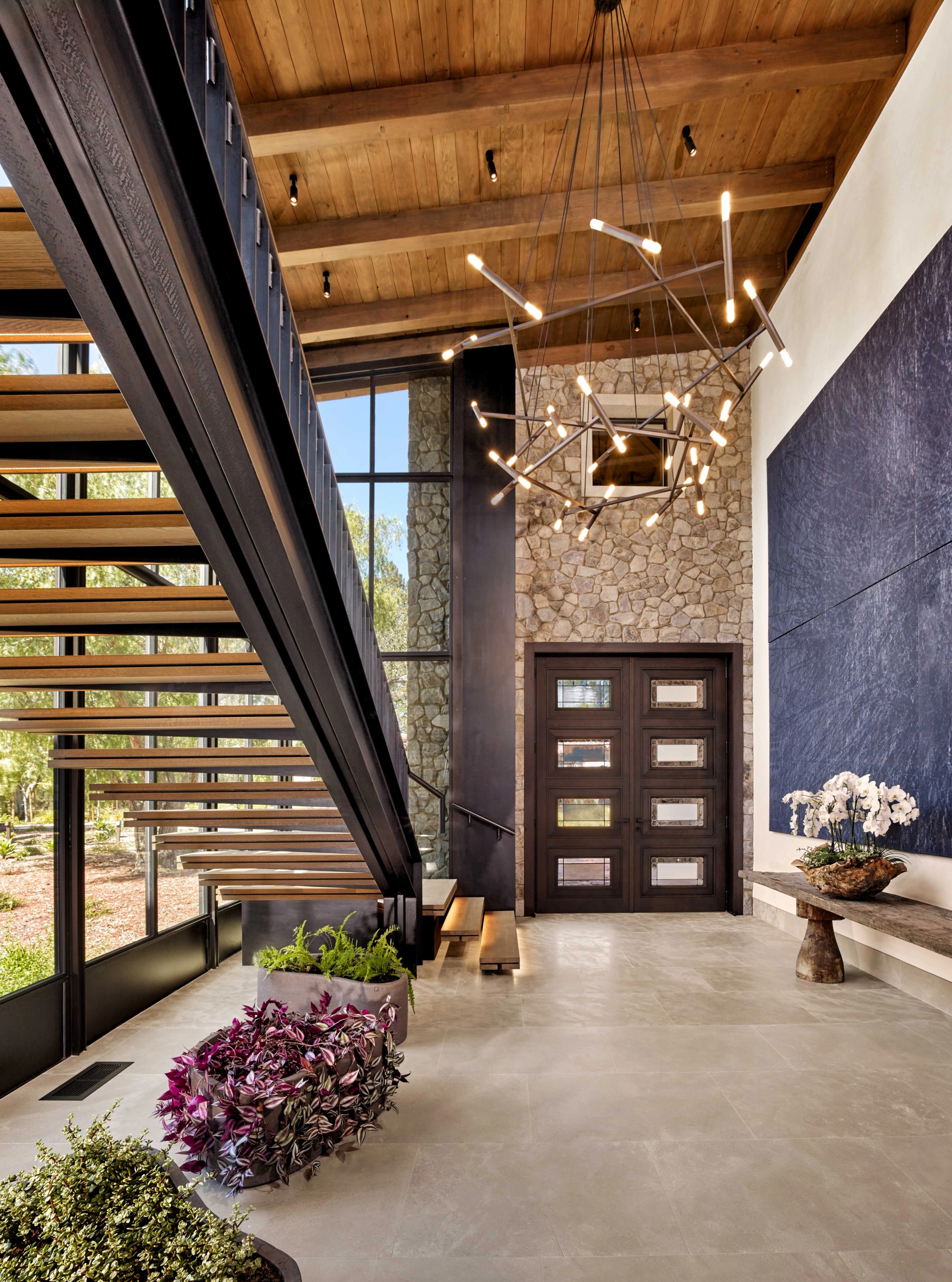 Centric General Contractors Construction and Build California Meadowood Estate Foyer Frontdoor Closed
