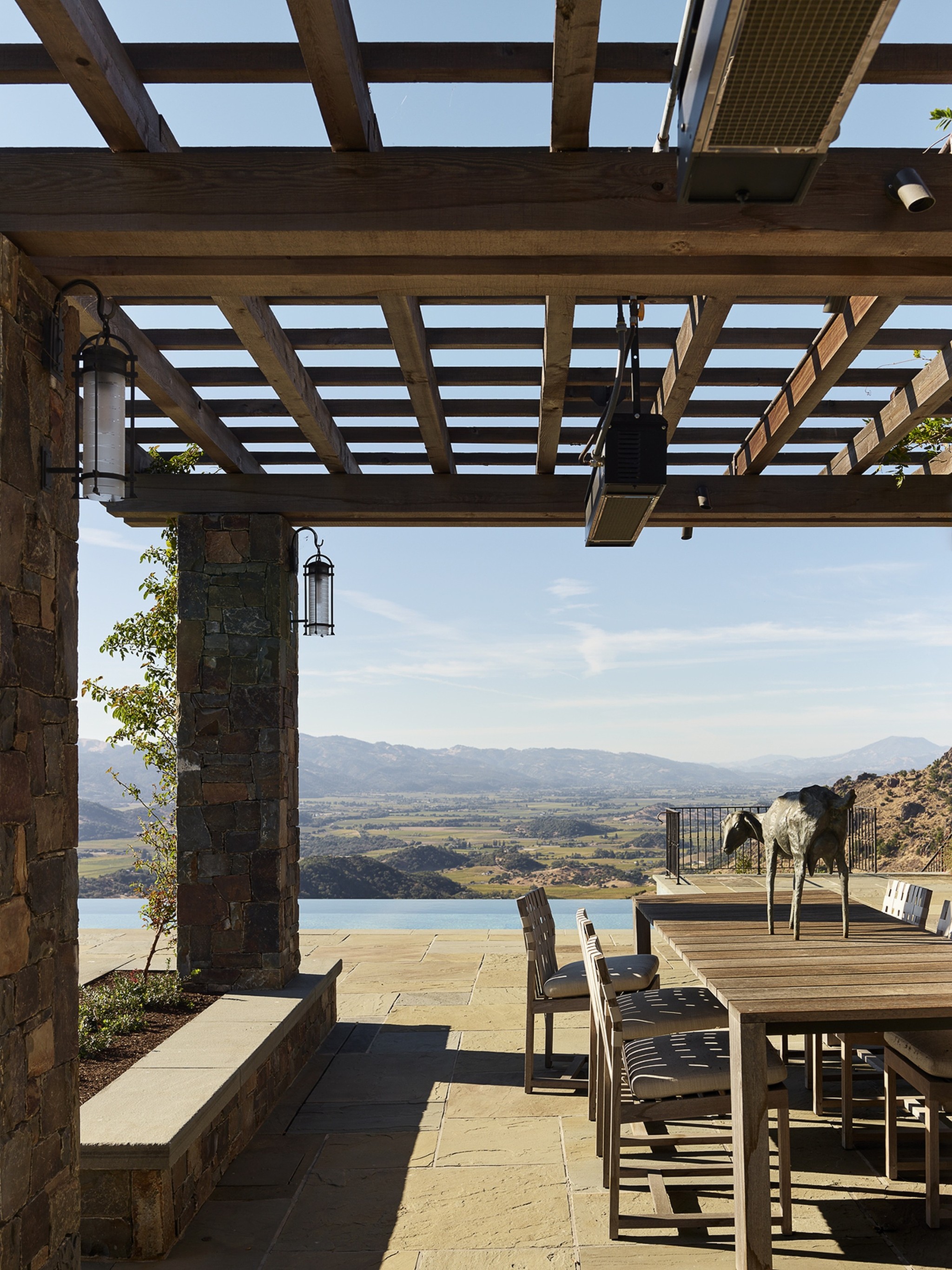 Centric Building California Soda Canyon Outdoor Pergola Dining Valley Lake Views