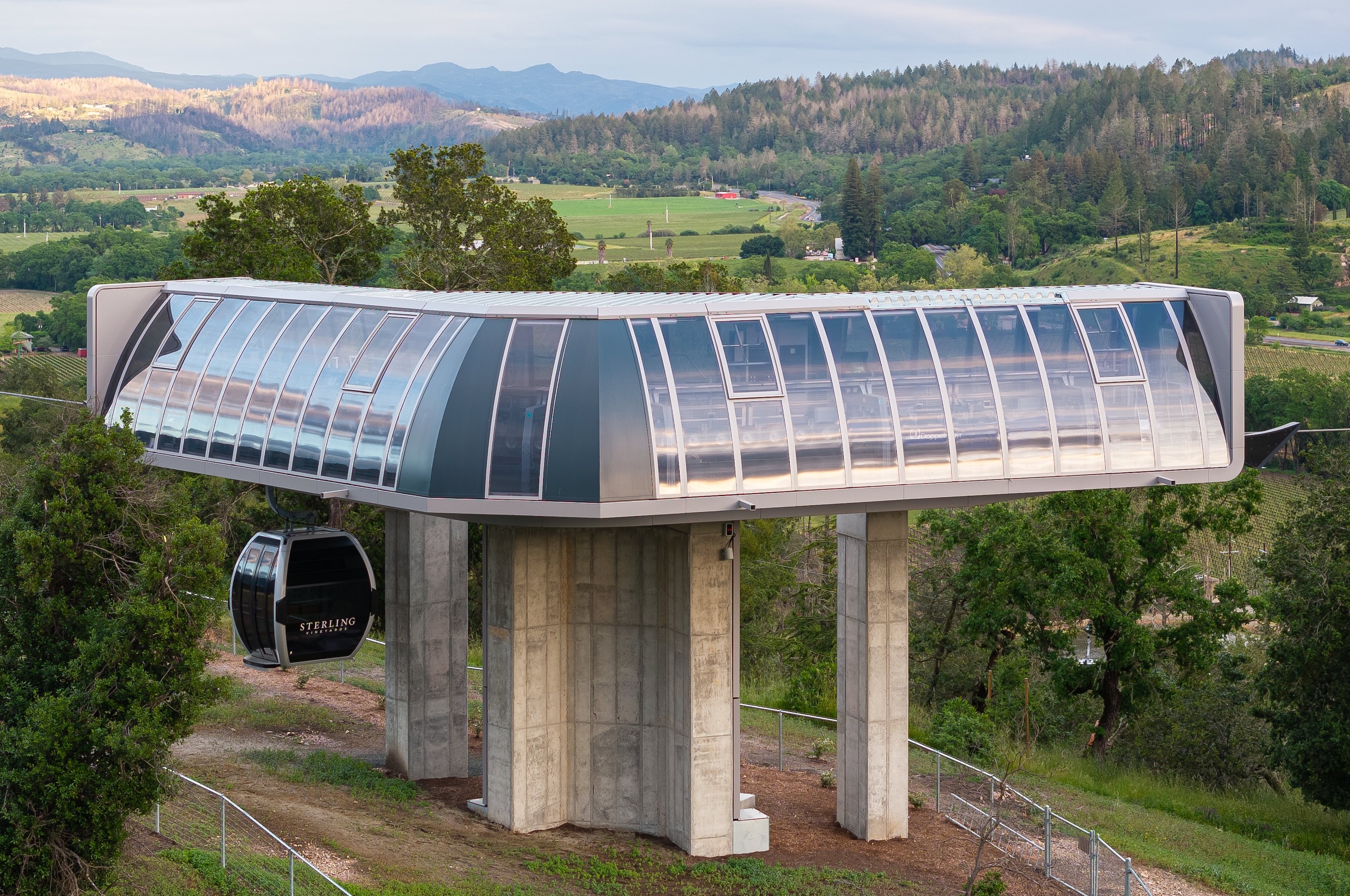 Centric General Contractors Construction and Build California Sterling Vineyards Exterior Cablecar Station