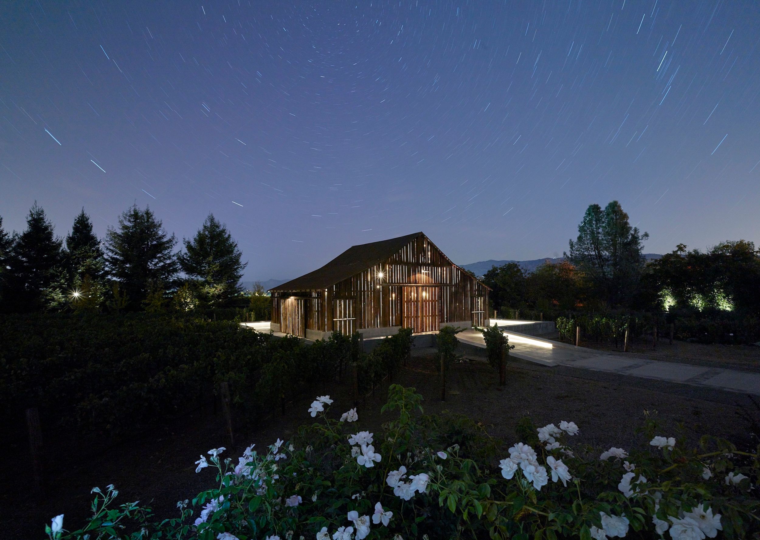 Centric General Contractors Construction and Build California Big Ranch Road Matthew Millman Photography Exterior Nighttime