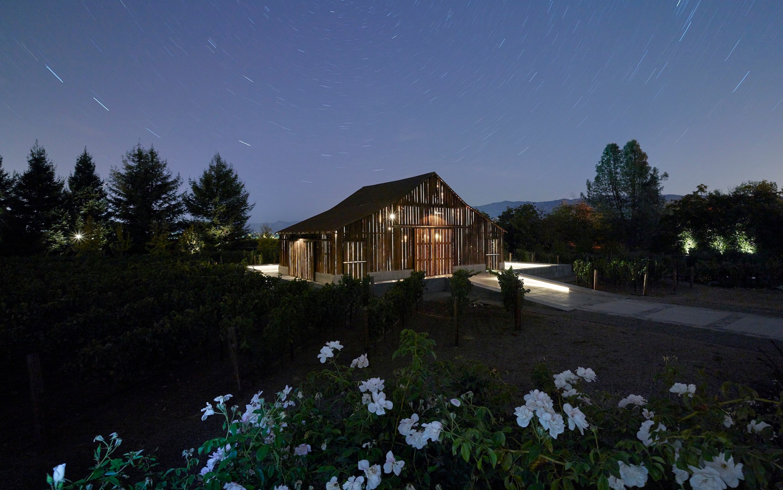 Centric General Contractors Construction and Build California Big Ranch Road Matthew Millman Photography Exterior Nighttime