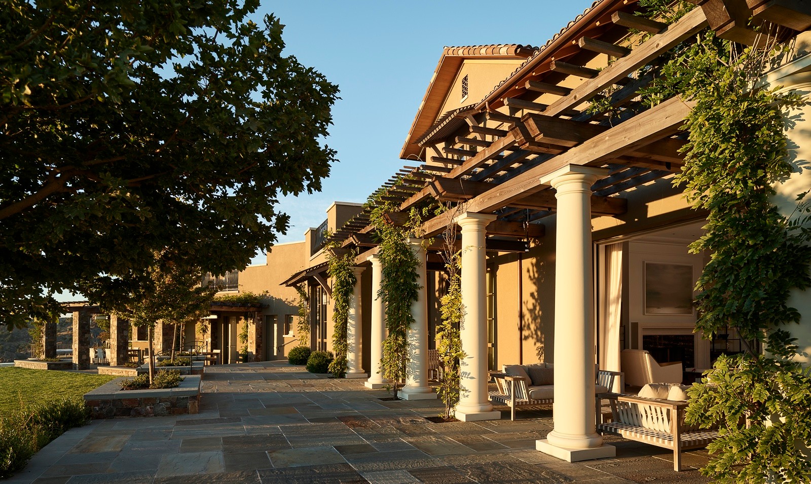 Centric Building California Soda Canyon Outdoor Covered Colonnade Climbing Vines