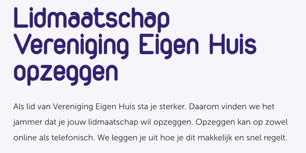 Lidmaatschap Vereniging Eigen Huis