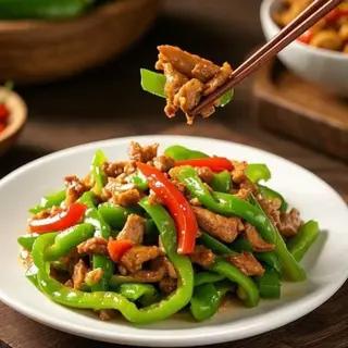Hot Menu - Beef with peppers and rice