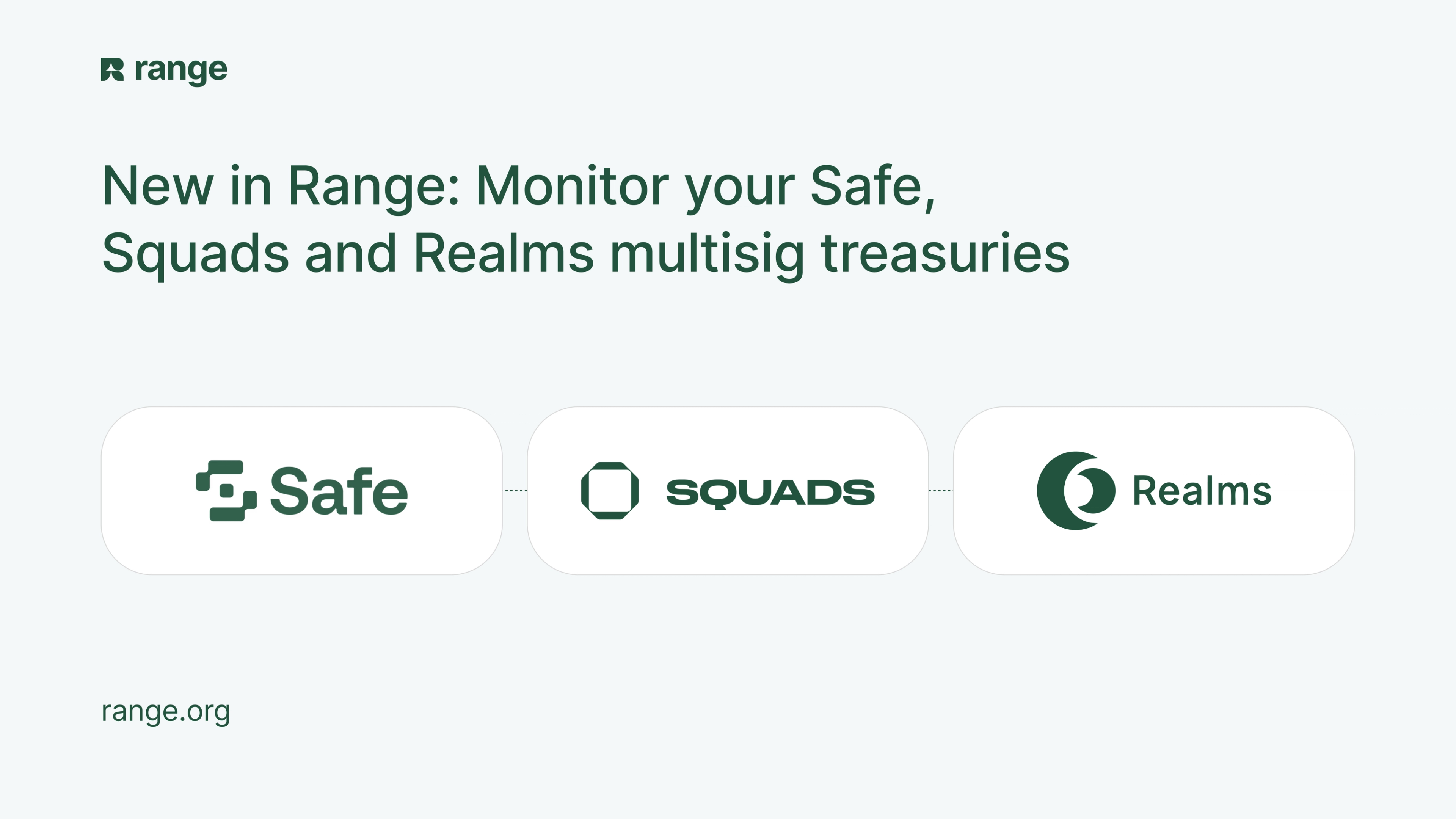 Monitor your Safe, Squads and Realms multisig treasuries in Range