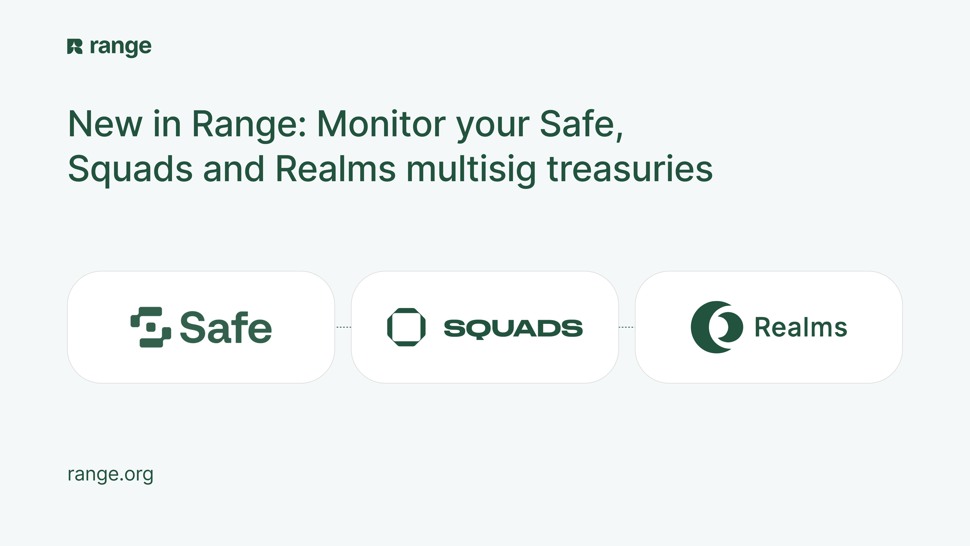 Monitor your Safe, Squads and Realms multisig treasuries in Range