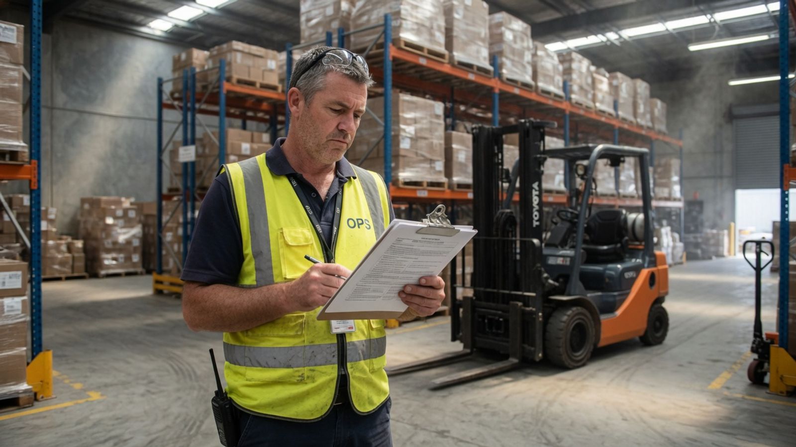 Melbourne operations manager reviewing a staffing tender on site