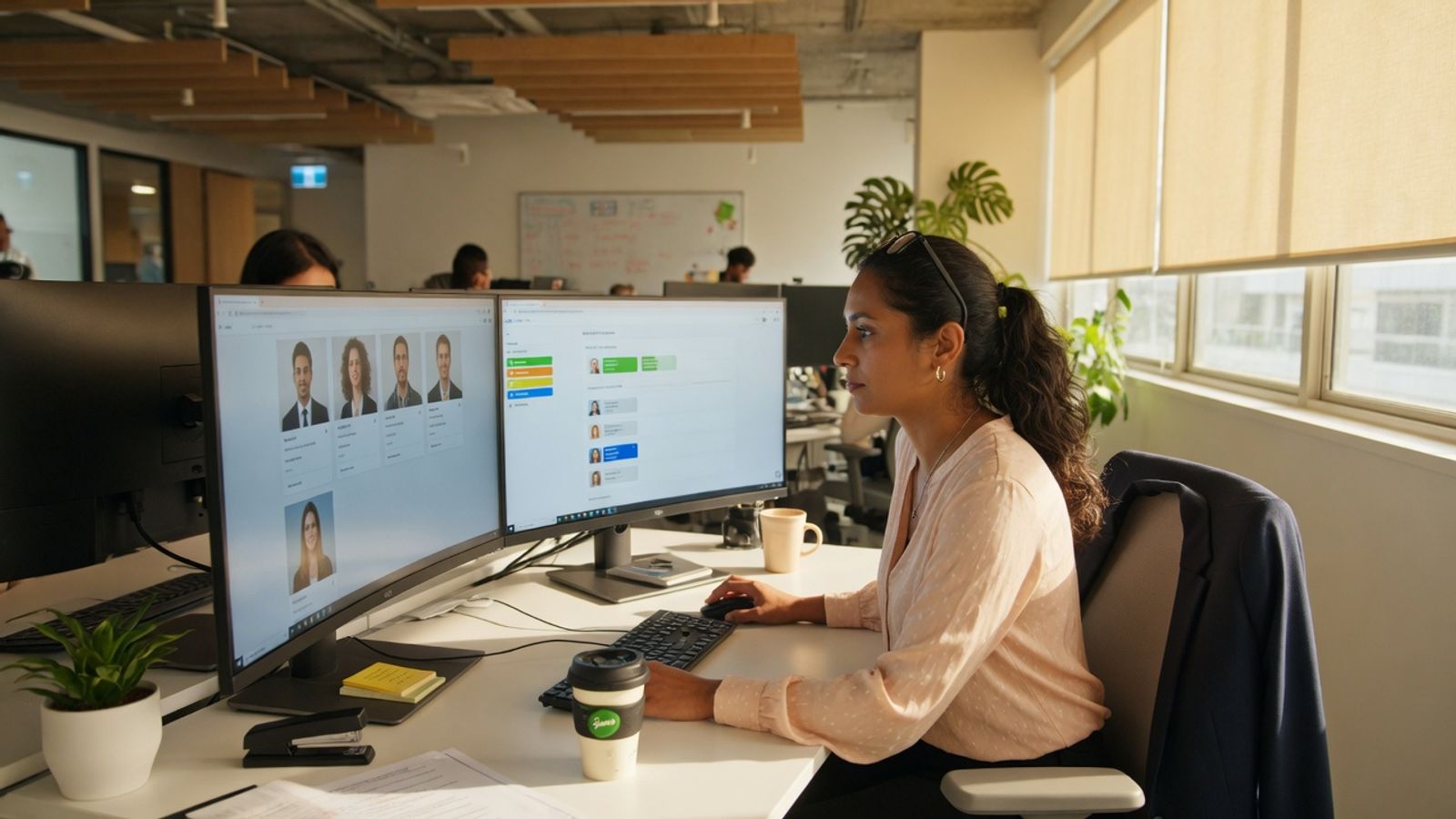 Recruiter searching candidate profiles for blue-collar roles