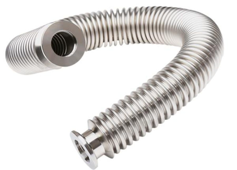 Corrugated SUS 304 flexible vacuum hose with KF flange ends