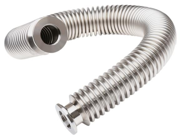 Corrugated SUS 304 flexible vacuum hose with KF flange ends