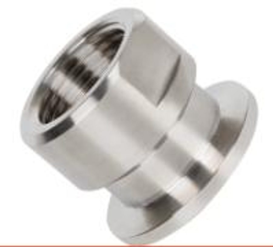 SUS 304 threaded coupling with a KF vacuum flange