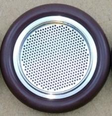 KF vacuum centering ring with a 0.9 mm perforated screen