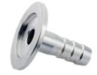 Compact SUS 304 hose-barb adapter with a KF vacuum flange